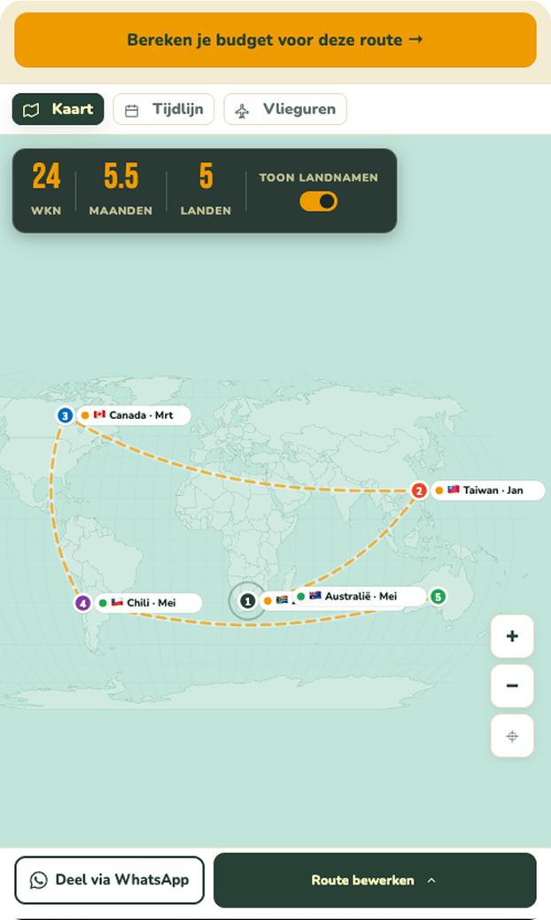 Route planner preview